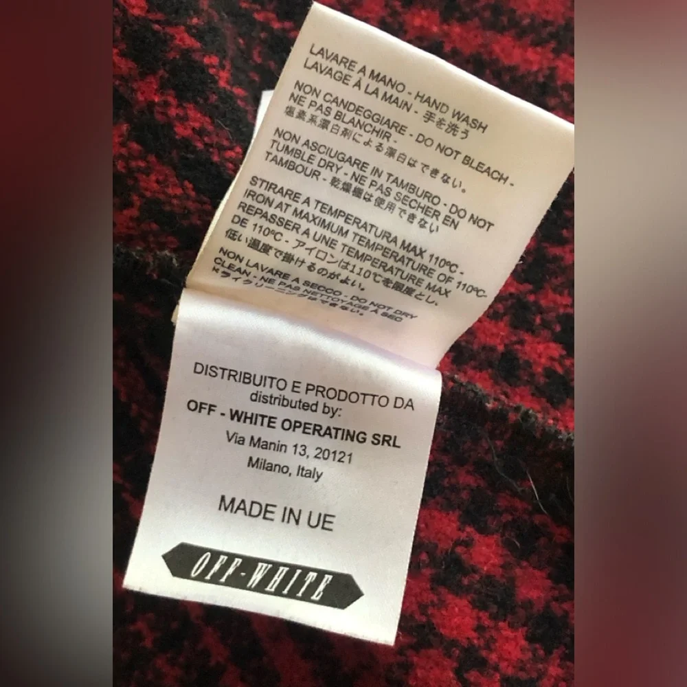Off-White Heavy Wool Flannel Shirt Jacket Size: M